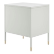 Pemberly Row Set of 2 Metal Nightstands with Adjustable Foot Pads in Light Gray