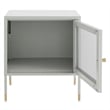 Pemberly Row Set of 2 Metal Nightstands with Adjustable Foot Pads in Light Gray