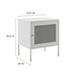 Pemberly Row Set of 2 Metal Nightstands with Adjustable Foot Pads in Light Gray