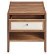 Pemberly Row Set of 2 Contemporary Nightstands in Walnut Finish