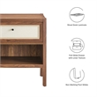 Pemberly Row Set of 2 Contemporary Nightstands in Walnut Finish