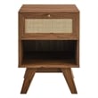 Pemberly Row Set of 2 1-Drawer Rattan MDF and Particleboard Nightstands - Walnut