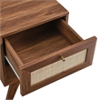Pemberly Row Set of 2 1-Drawer Rattan MDF and Particleboard Nightstands - Walnut