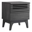 Pemberly Row Set of 2 Modern Particleboard Wood Nightstands in Charcoal Finish