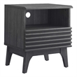 Pemberly Row Set of 2 Modern Particleboard Wood Nightstands - Charcoal Finish