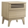 Pemberly Row Set of 2 Modern Particleboard Wood Nightstands in Oak Finish