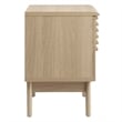 Pemberly Row Set of 2 Modern Particleboard Wood Nightstands in Oak Finish