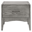 Pemberly Row Set of 2 Modern Rubberwood and Wood Nightstands in Gray Finish
