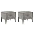 Pemberly Row Set of 2 Modern Rubberwood and Wood Nightstands in Gray Finish