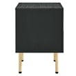 Pemberly Row Set of 2 2-Drawer Particleboard and Rattan Nightstands in Black