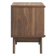 Pemberly Row Set of 2 2-Drawer Particleboard Nightstands in Walnut/White