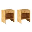 Pemberly Row Set of 2 1-Drawer Burl Wood Nightstands With Shelf