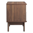 Pemberly Row Set of 2 Modern Particleboard Nightstands in Walnut/White