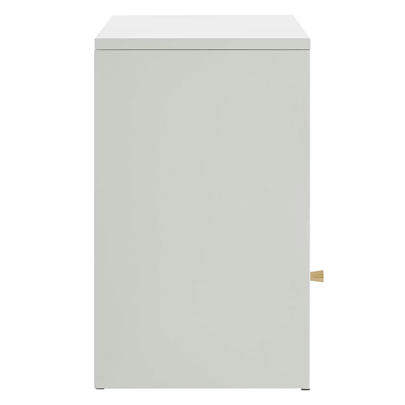 Pemberly Row Set of 2 Wall Mount Modern Metal Nightstands in Light Gray