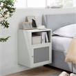 Pemberly Row Set of 2 Wall Mount Modern Metal Nightstands in Light Gray