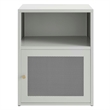 Pemberly Row Set of 2 Wall Mount Modern Metal Nightstands in Light Gray