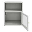 Pemberly Row Set of 2 Wall Mount Modern Metal Nightstands in Light Gray
