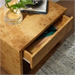 Pemberly Row Set of 2 Contemporary 1-Drawer Wood Nightstands in Brown