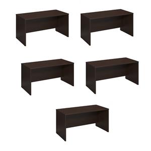 Pemberly Row Set of 5 60W x 30D Desk Shell in Mocha Cherry - Engineered Wood