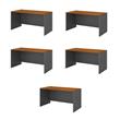 Pemberly Row Set of 5 60W x 30D Office Desk in Natural Cherry - Engineered Wood