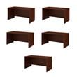Pemberly Row Set of 5 60W x 30D Office Desk in Mahogany - Engineered Wood