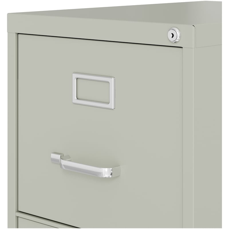 Pemberly Row Set of 6 4-Drawer Letter Width Vertical File Cabinet in Light Gray
