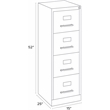 Pemberly Row Set of 6 4-Drawer Letter Width Vertical File Cabinet in Light Gray