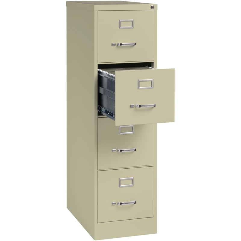 Pemberly Row Set of 6 4-Drawer Letter Width Vertical File Cabinet in Putty/Beige