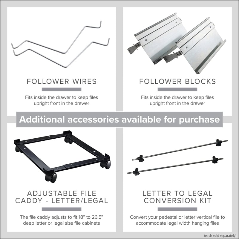 Pemberly Row Set of 6 4-Drawer Letter Width Vertical File Cabinet in Putty/Beige