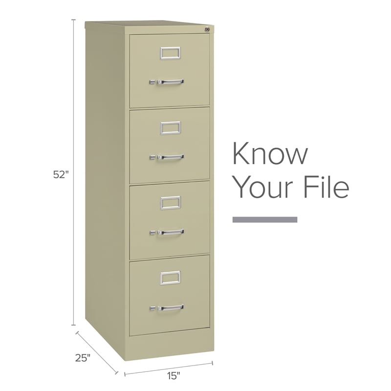 Pemberly Row Set of 6 4-Drawer Letter Width Vertical File Cabinet in Putty/Beige