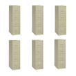 Pemberly Row Set of 6 4-Drawer Letter Width Vertical File Cabinet in Putty/Beige