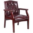 Pemberly Row Set of 15 Traditional Faux Leather Tufted Guest Chair in Oxblood