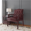 Pemberly Row Set of 15 Traditional Faux Leather Tufted Guest Chair in Oxblood