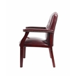 Pemberly Row Set of 15 Traditional Faux Leather Tufted Guest Chair in Oxblood