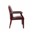 Pemberly Row Set of 15 Traditional Faux Leather Tufted Guest Chair in Oxblood