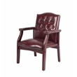 Pemberly Row Set of 15 Traditional Faux Leather Tufted Guest Chair in Oxblood