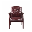 Pemberly Row Set of 15 Traditional Faux Leather Tufted Guest Chair in Oxblood
