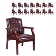 Pemberly Row Set of 15 Traditional Faux Leather Tufted Guest Chair in Oxblood