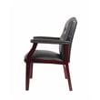 Pemberly Row Set of 15 Traditional Faux Leather Tufted Guest Chair in Black