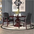 Pemberly Row Set of 15 Traditional Faux Leather Tufted Guest Chair in Black