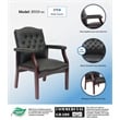 Pemberly Row Set of 15 Traditional Faux Leather Tufted Guest Chair in Black