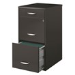 Pemberly Row Set of 18 Contemporary 3-Drawer Metal File Cabinet in Charcoal