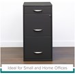 Pemberly Row Set of 18 Contemporary 3-Drawer Metal File Cabinet in Charcoal