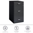 Pemberly Row Set of 18 Contemporary 3-Drawer Metal File Cabinet in Charcoal