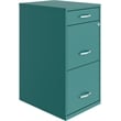 Pemberly Row Set of 8 3-Drawer Metal Organizer File Cabinet in Teal/Turquoise