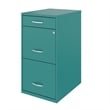 Pemberly Row Set of 8 3-Drawer Metal Organizer File Cabinet in Teal/Turquoise
