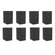 Pemberly Row Set of 8 3-Drawer Metal Organizer File Cabinet in Black