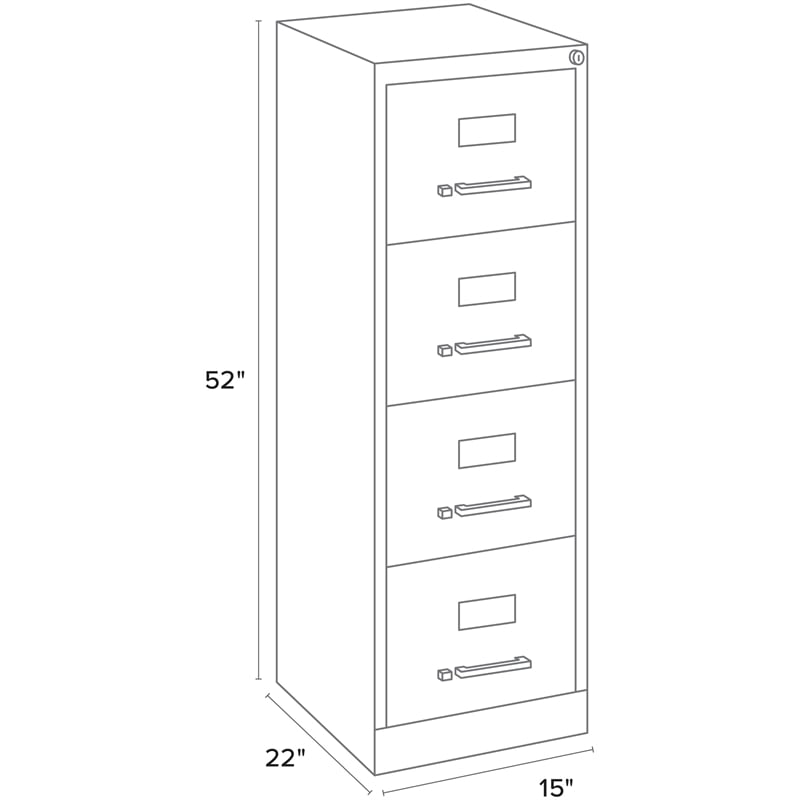 Pemberly Row Set of 6 4-Drawer Letter Width Vertical File Cabinet in Putty/Beige