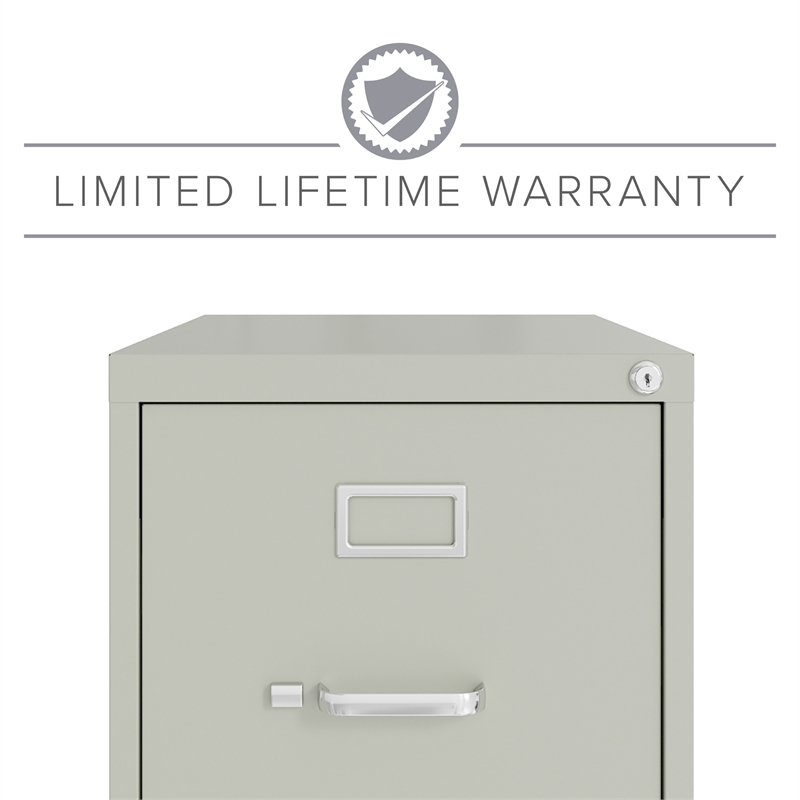 Pemberly Row Set of 6 4-Drawer Letter Width Vertical File Cabinet in Light Gray