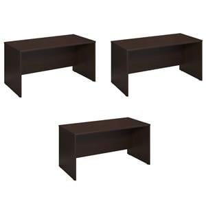 Pemberly Row Set of 3 60W x 30D Desk Shell in Mocha Cherry - Engineered Wood